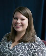 Image of Frances Sutherland wearing a blue and white shirt